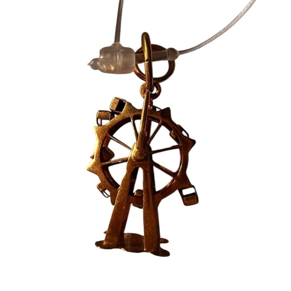 Vintage antique 1970s austrian Gold Ferris Wheel Charm Pendant movable 14K - Picture 4 of 7